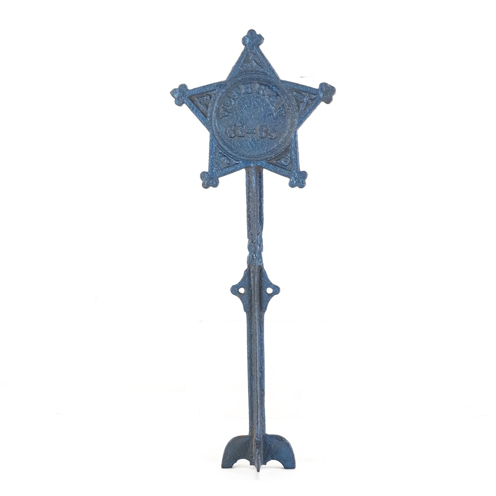 Civil War Grave Marker: Civil War GAR Veteran Grave Marker This is a fine example of a Grand Army of the Republic (G.A.R.) grave marker (a.k.a. a star flag holder) used to designate the burial site of a Union veteran of the