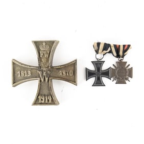 WWI Service Iron Cross and Iron Cross Paperweight