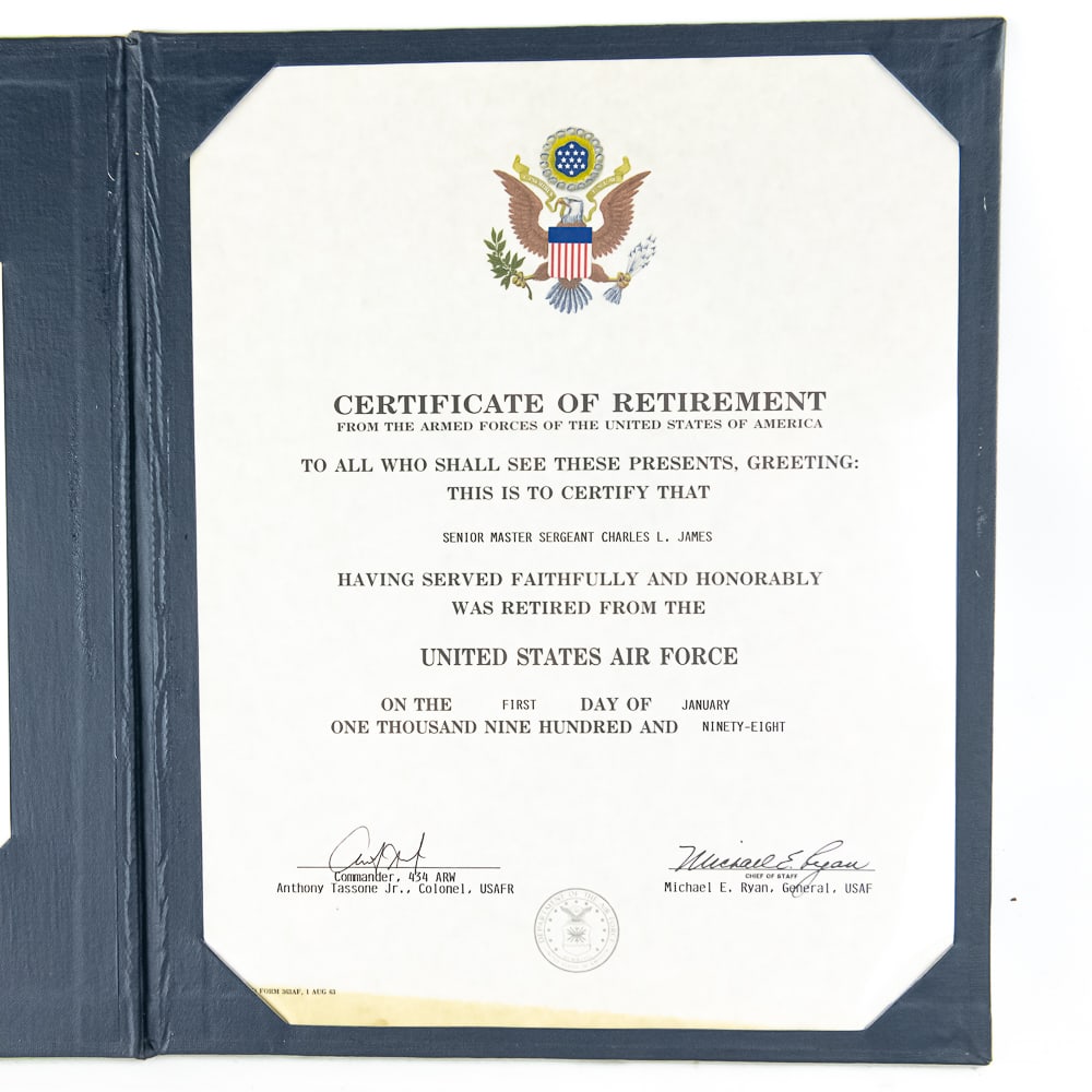 Burial Flag, USAF Display Case, Plaque, Cert, Cap - 14