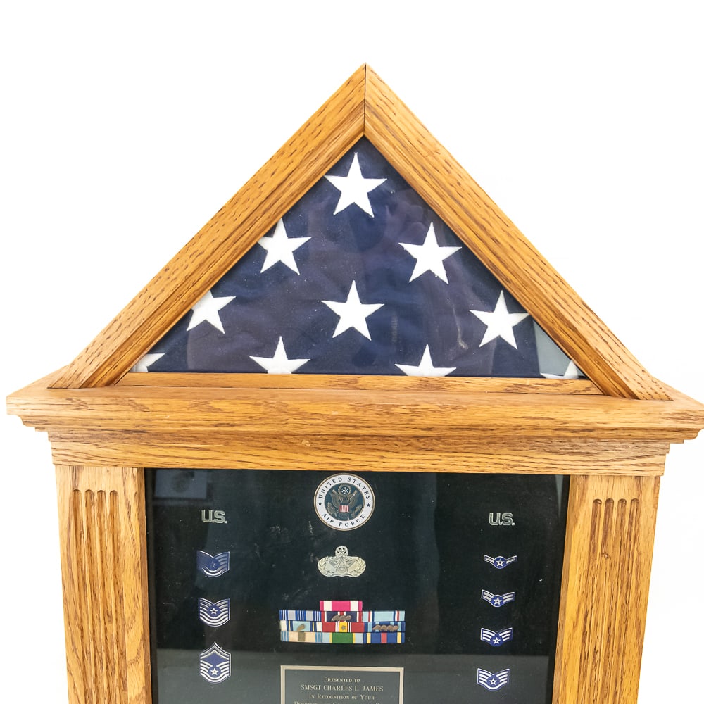Burial Flag, USAF Display Case, Plaque, Cert, Cap - 8