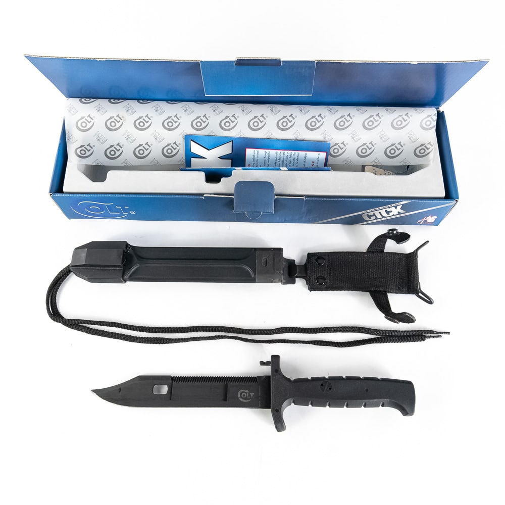 Colt Tactical Combat Knife. New In Original Box.: Designed and made exclusively for Colt by EICKHORN-SOLINGEN. A modern multi-purpose knife that is lightweight and has a compact sturdy design. Features -Adjustable wire cutter -Sapphire sharpening