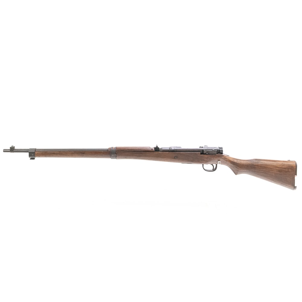 Japanese "Emergency Use" Type 99 (c) 687: Very rare Japanese rifle made in Occupied China and designated an EMERGENCY rifle. It has many characteristics of a late war rifle with crudely made metal parts, no attachments for a sling, no cleanin