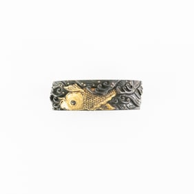 Samurai Sword Part-Fuchi, Gilt, Big Fish