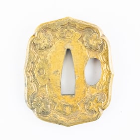 Japanese Samurai Hand Guard (Tsuba) Cherry Blossom