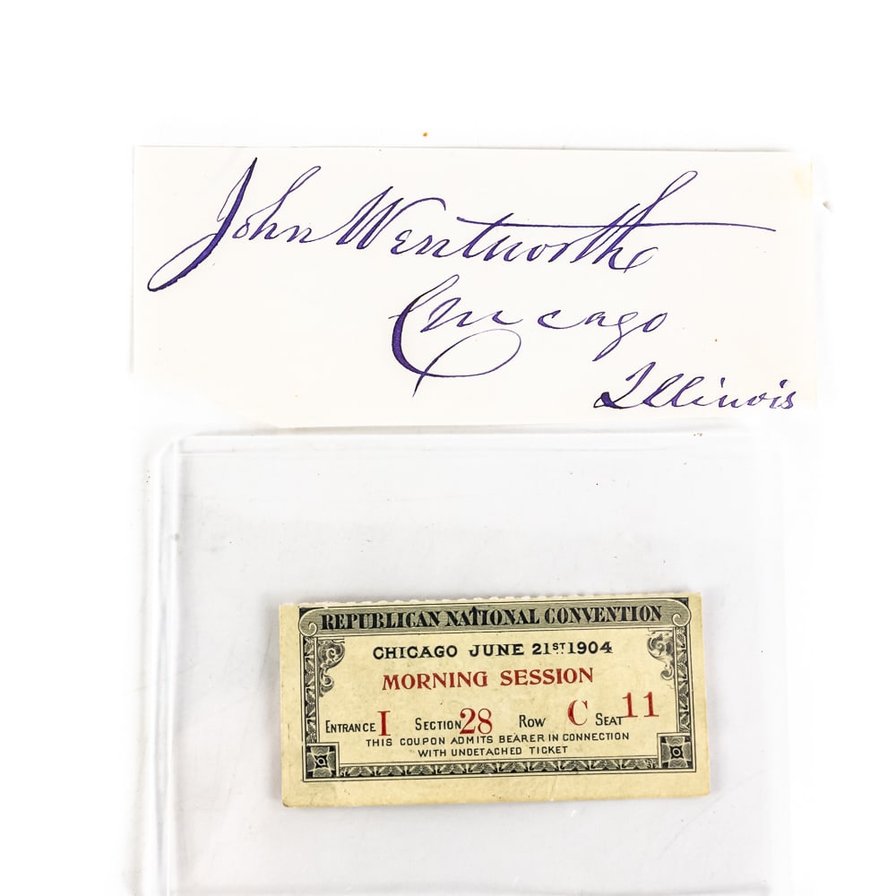 1904 RNC Ticket & Mayor John Wentworth Auto (1 of 4)