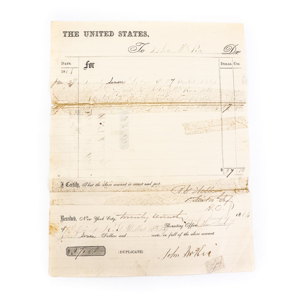 1864 Civil War U.S. Bounty Letter John McKee (1 of 3)