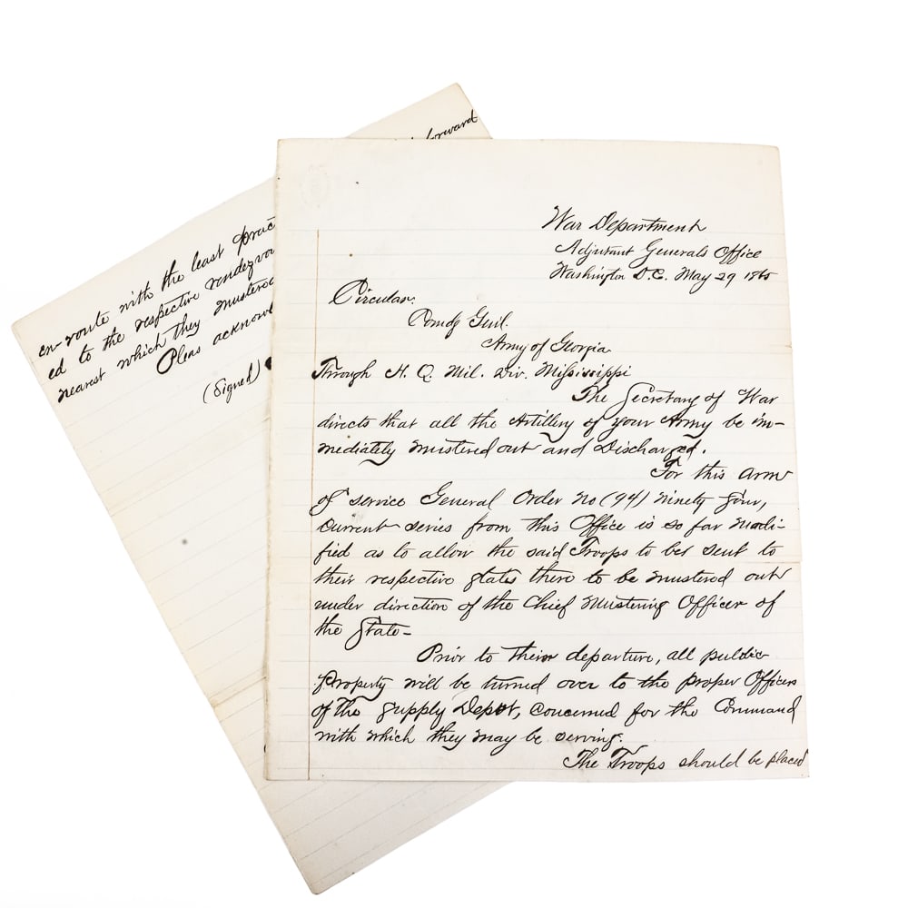 CW 1865 Army of Georgia Circular Chain of Commd (1 of 5)