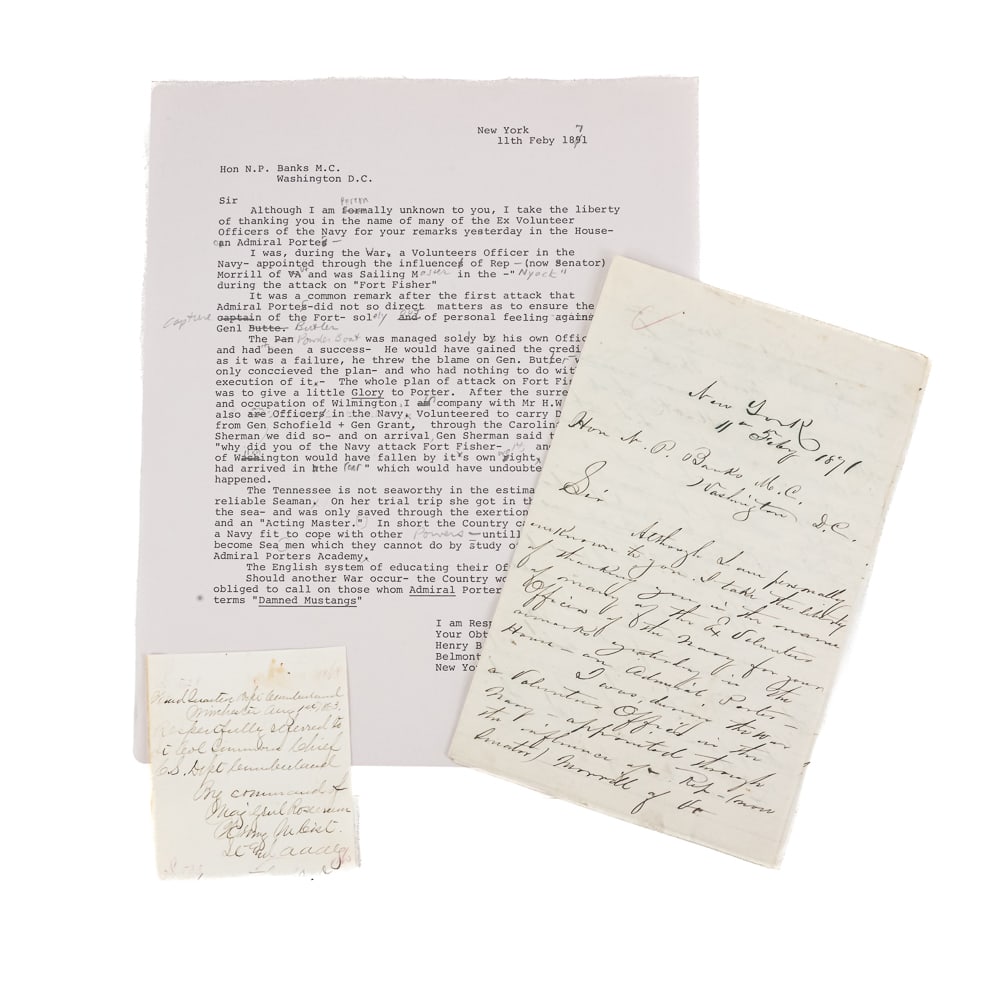 Henry B. Colby 1871 Naval History Letter, Note (1 of 6)