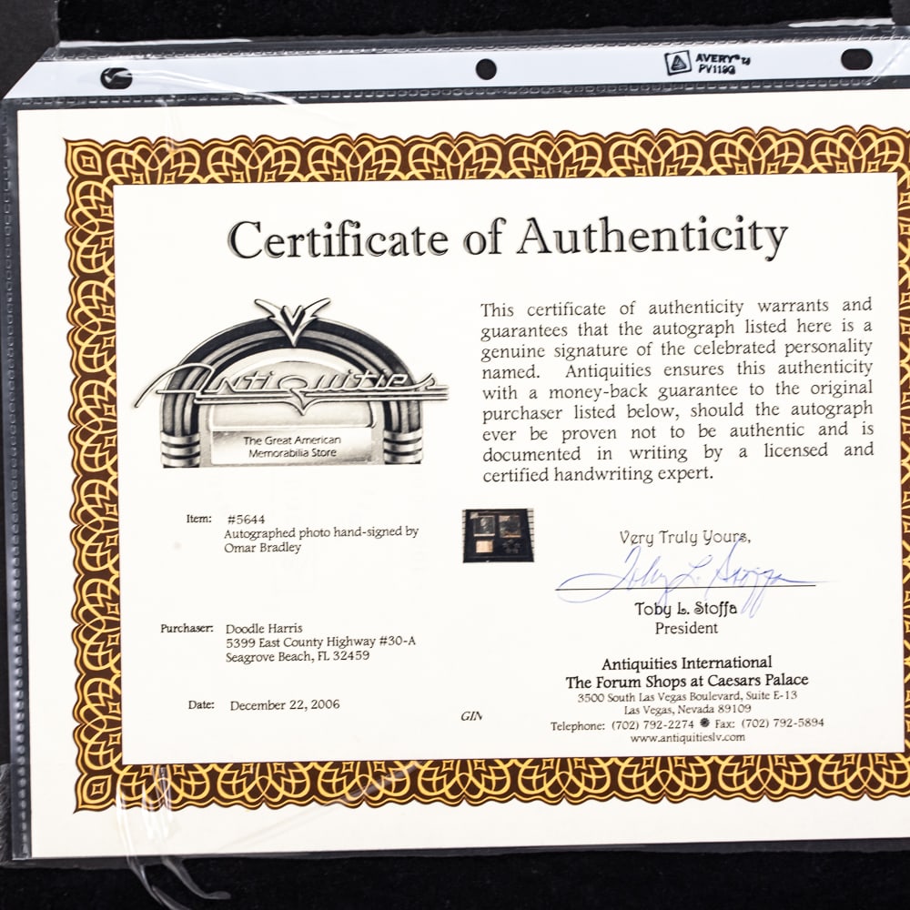 General Omar N. Bradley Autograph Display - 8