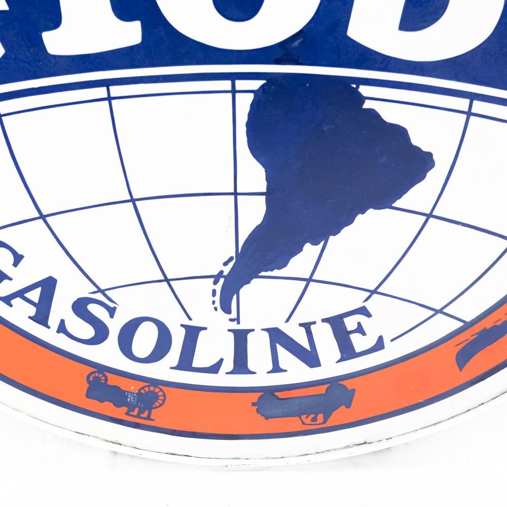 42" Globe Gasoline DSP Porcelain Advertising Sign - 4