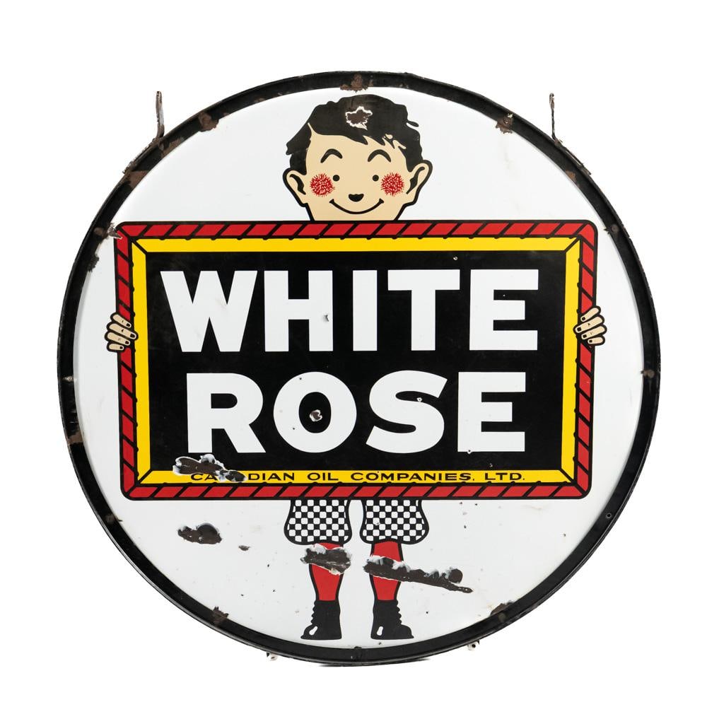 48" White Rose DSP Porcelain Advertising Sign (1 of 8)