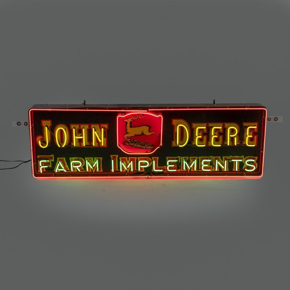 72" Black John Deere Neon Advertising Sign (1 of 10)