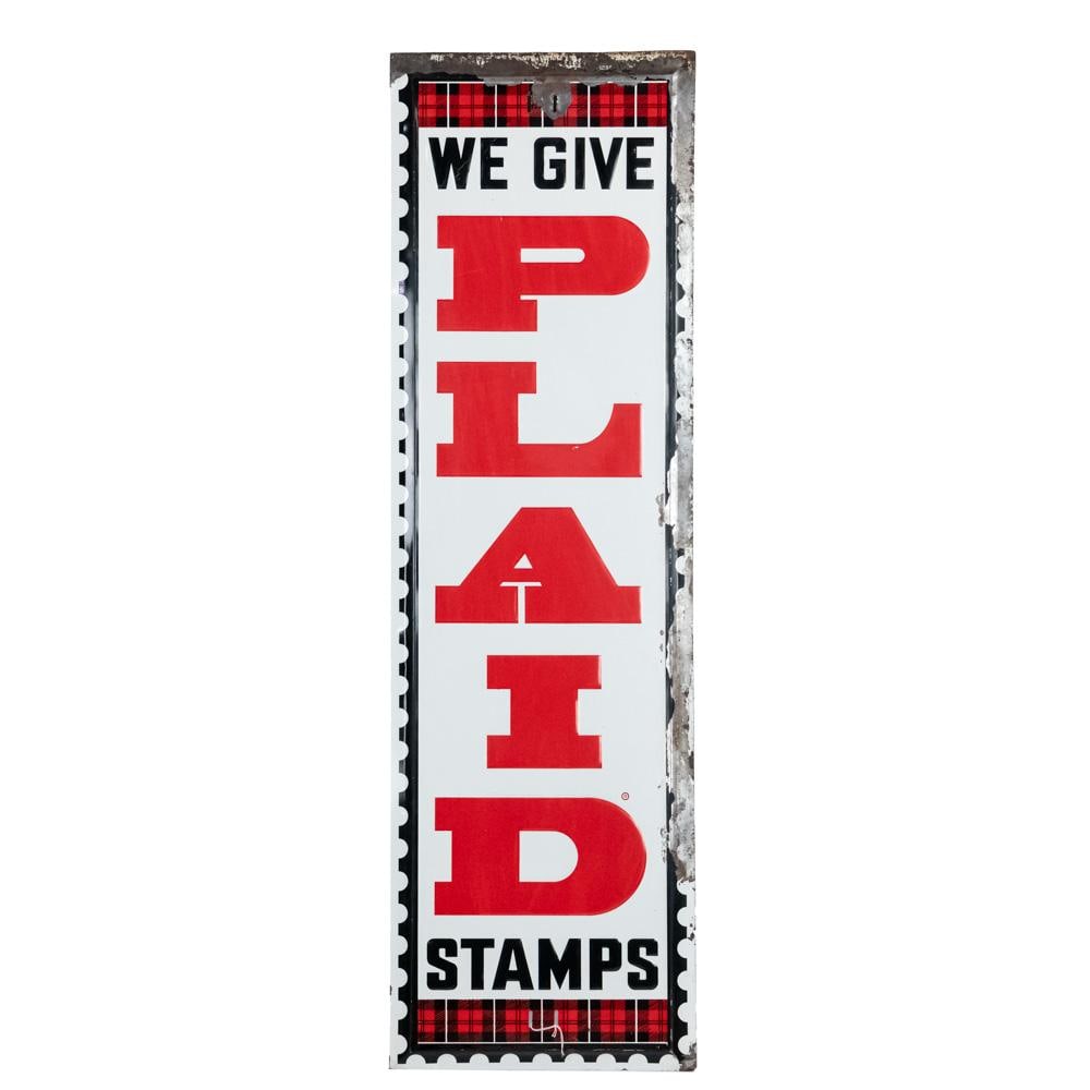 We Give Plaid Stamps SST Embossed Advertising Sign (1 of 6)