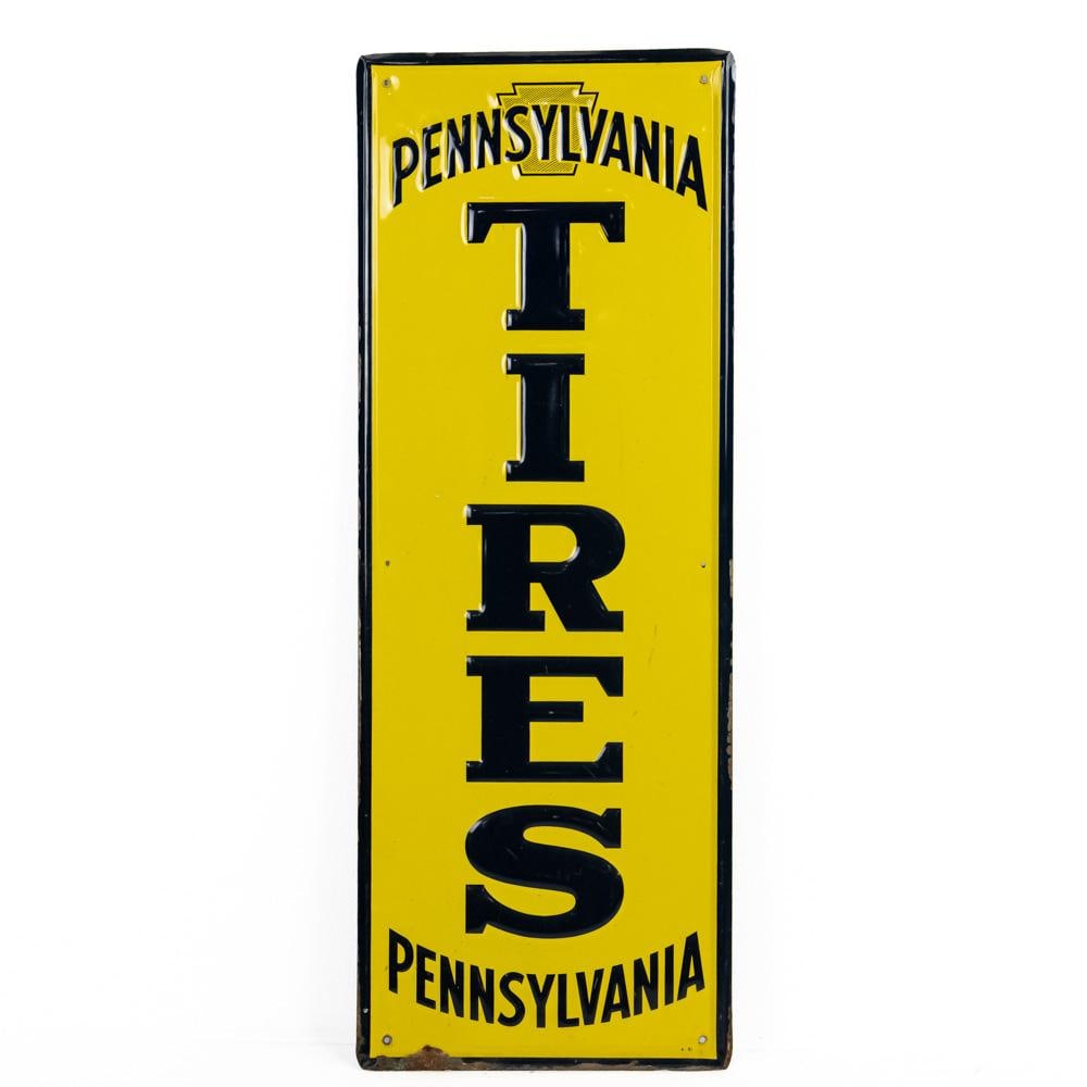 Pennsylvania Tires Embossed SST Advertising Sign (1 of 6)
