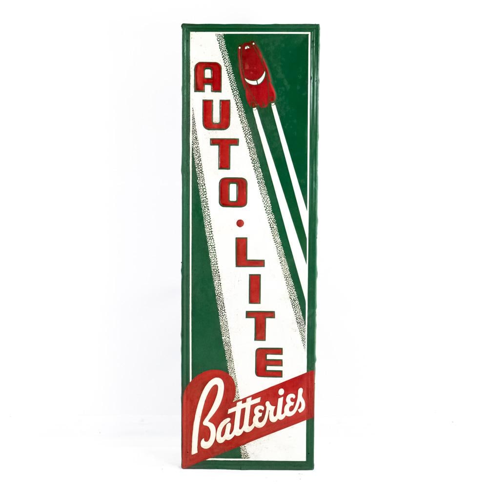 Auto Lite Batteries SST Embossed Advertising Sign (1 of 5)