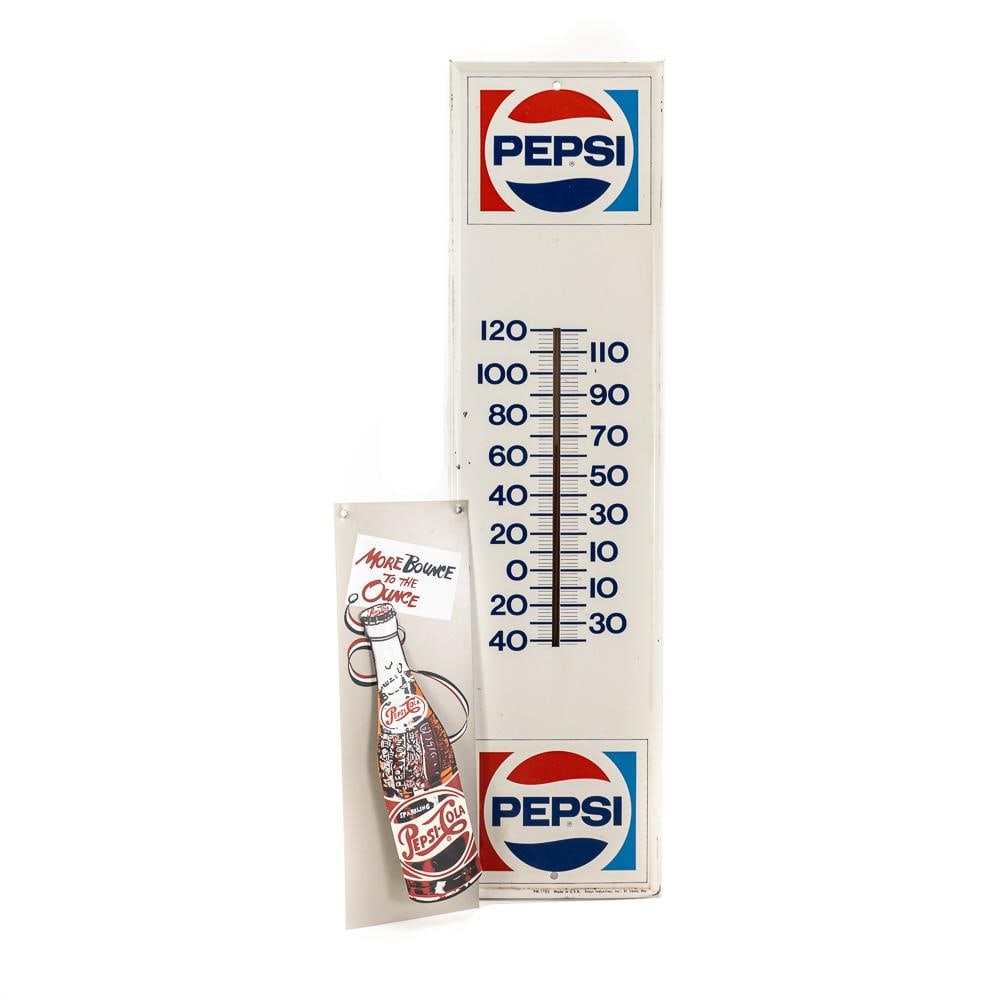 Vintage Pepsi Cola Metal Advertising Thermometer (1 of 9)