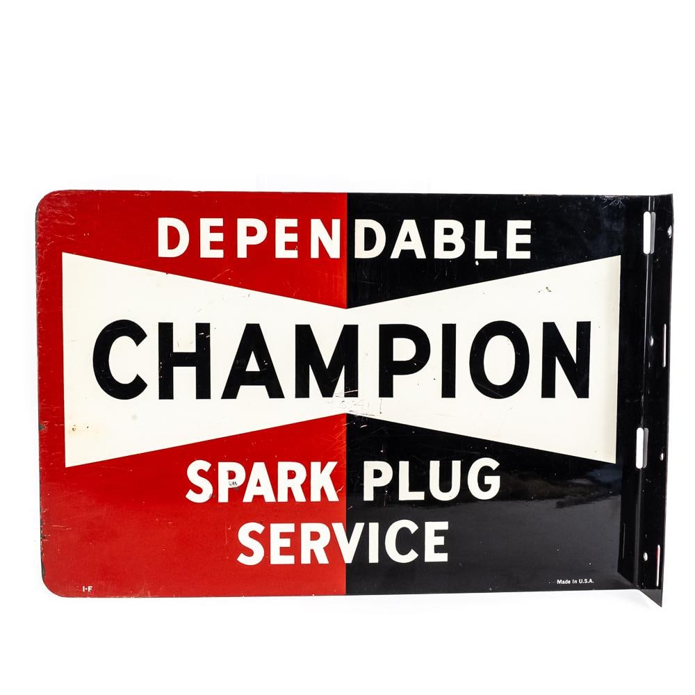 Champion Spark Plug Double Sided Porcelain Ad Sign (1 of 6)