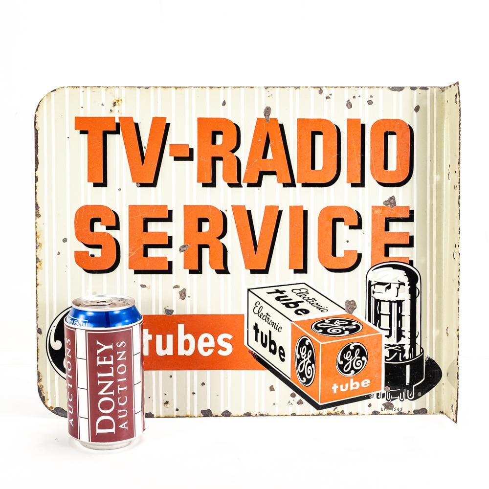 GE TV Radio Service DSP Advertising Flange Sign - 2