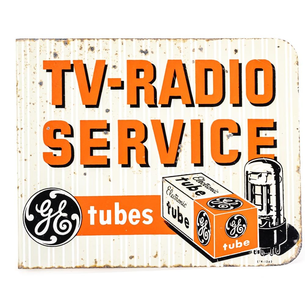 GE TV Radio Service DSP Advertising Flange Sign - 5
