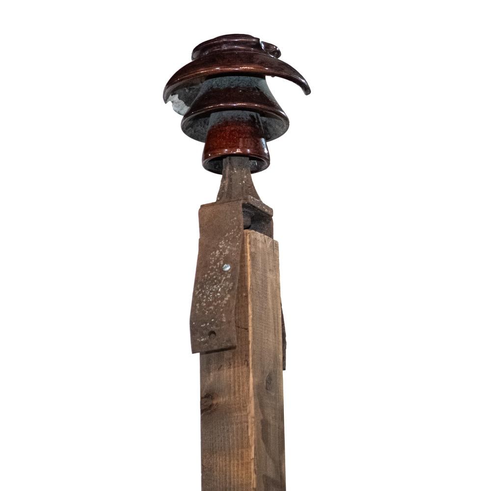 Decorative Square Wooden Display Post w Insulator - 4