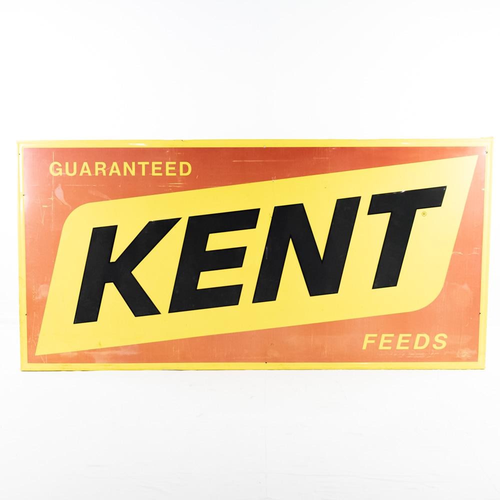 95" Kent Feeds Embossed SST Advertising Sign (1 of 8)