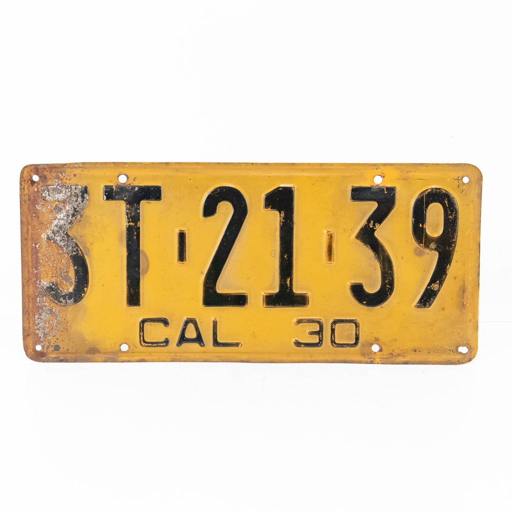 California 1930 License Plate (1 of 4)
