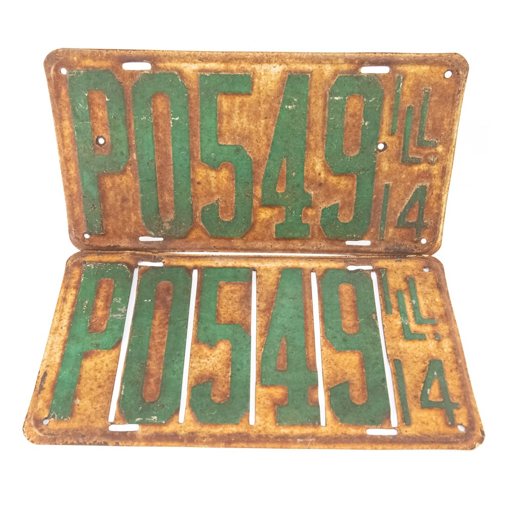 Illinois 1914 License Plate Pair (1 of 5)