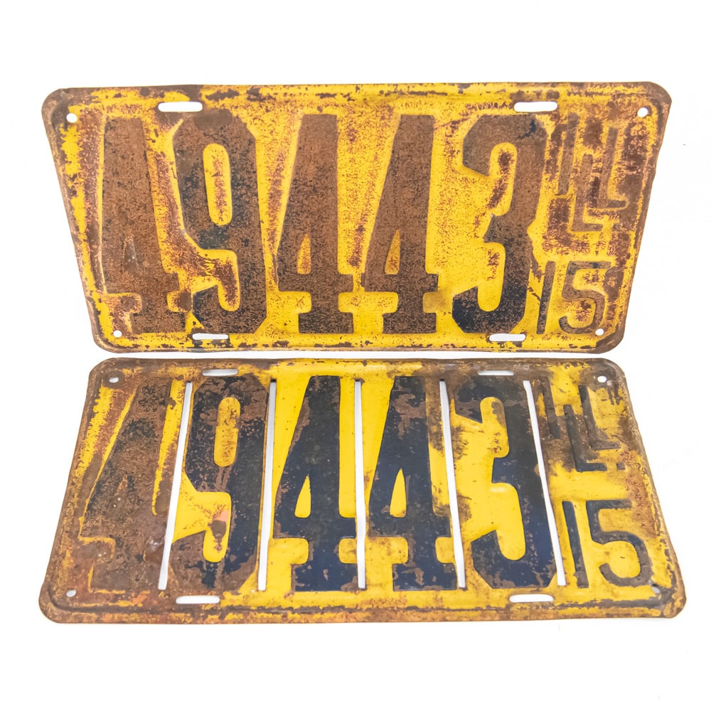 Illinois 1915 License Plate Pair (1 of 5)