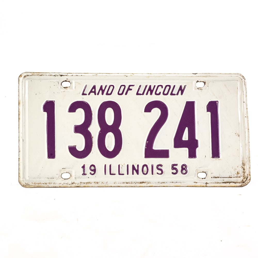 Illinois 1858 License Plate: # 138241 in good+ original condition. See pics. From the Jim Dvorak collection.