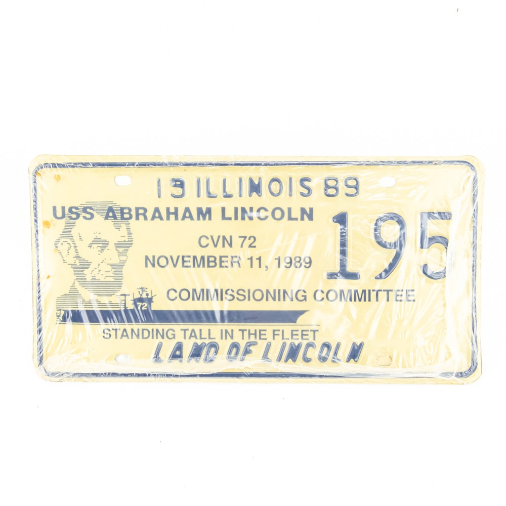 Illinois 1989 USS Abraham Lincoln License Plates (1 of 5)