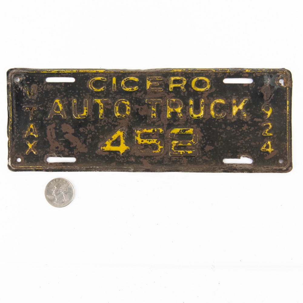 Cicero Illinois 1924 Vehicle Tax Tag (1 of 2)