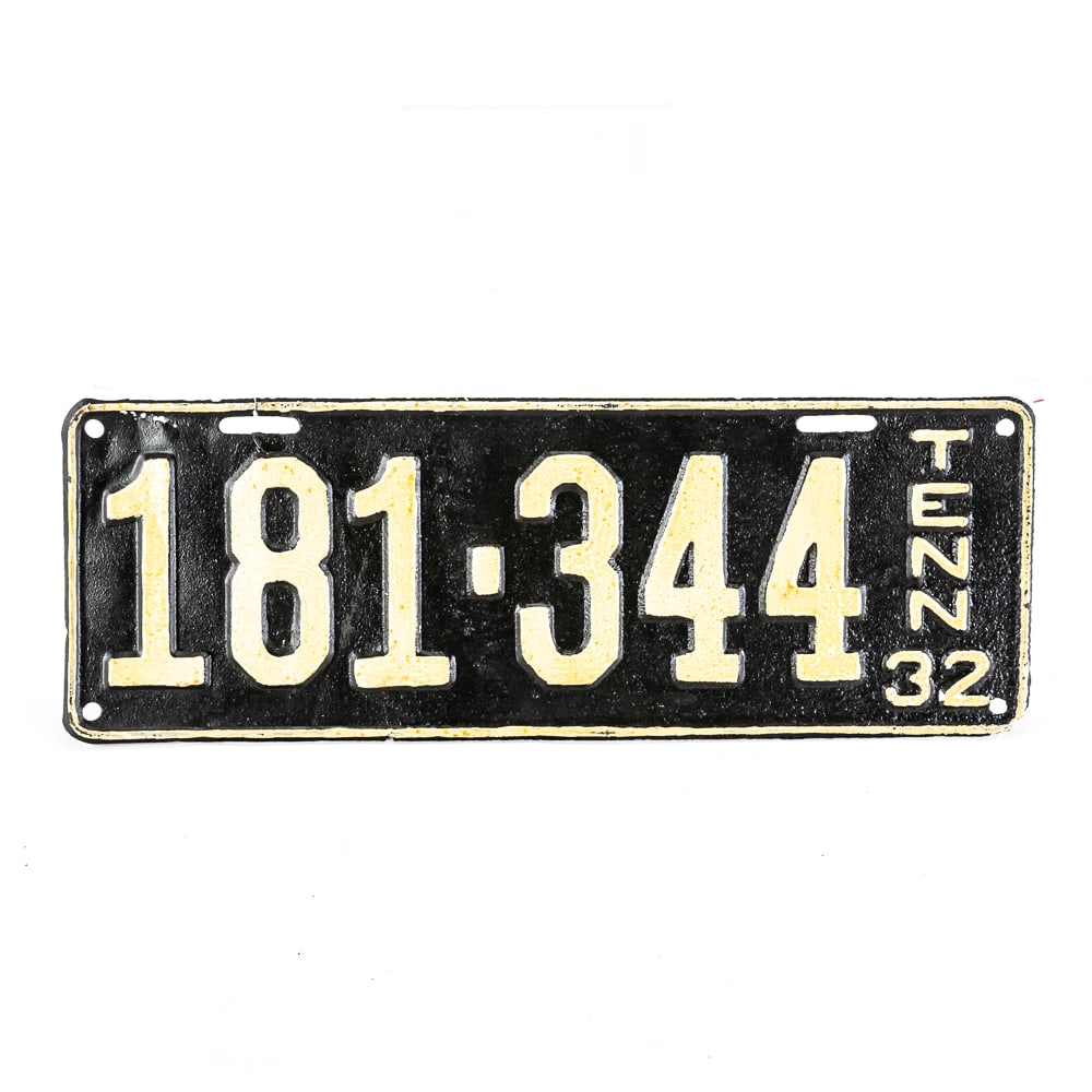 Tennessee 1932 License Plate (1 of 3)