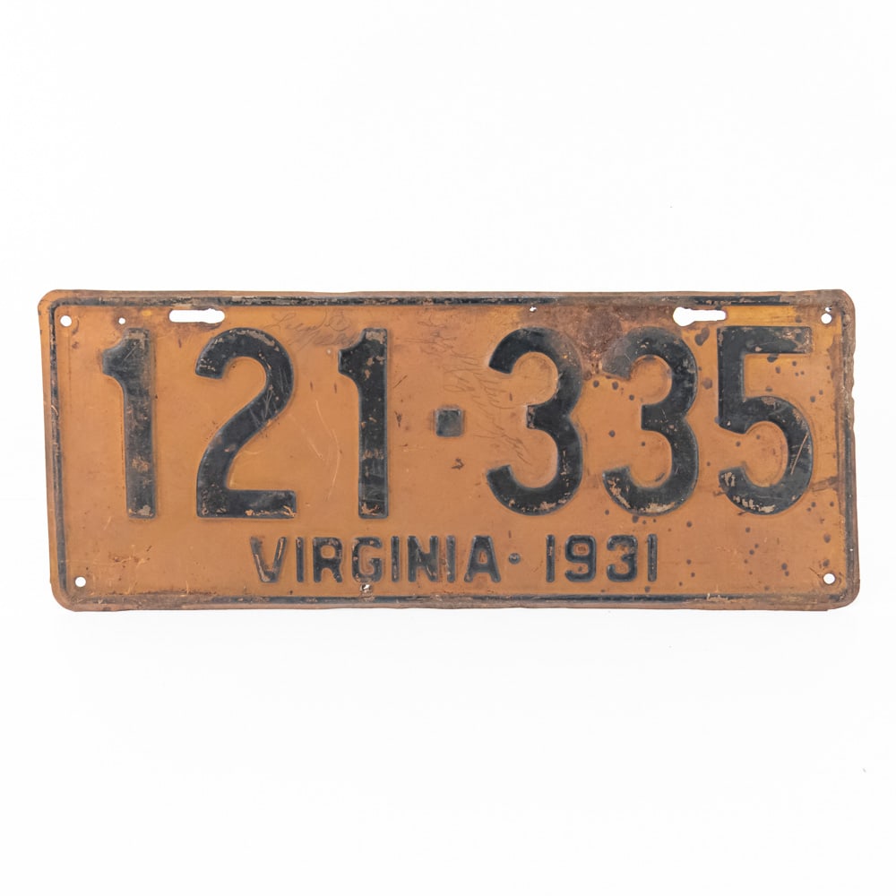 Virginia 1931 License Plate (1 of 4)