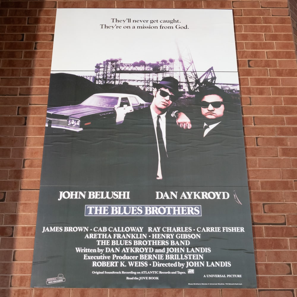 Large Blues Brothers 4 Sheet Poster: Large 4 sheet movie poster from the 1980 movie, The Blues Brothers. In good condition mounted to foam core. Measures 9' tall x 6' wide. Please use photos to judge condition and bid accordingly.