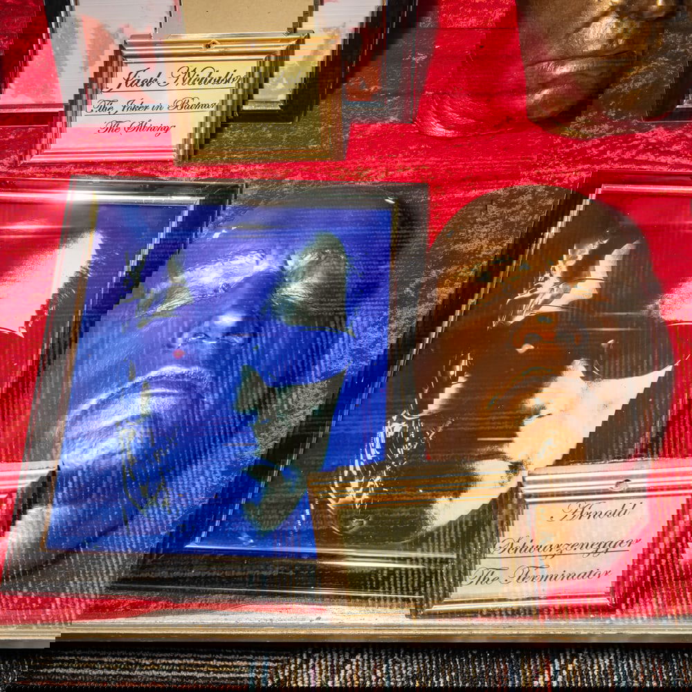 Arnold Schwarzenegger Life Mask for The Terminator: "Come with me if you want to live" Arnold Schwarzenegger Life Mask for the 1984 movie, The Terminator. In good condition. Comes with an 8 X 10 framed color photo of Schwarzenegger. Please use