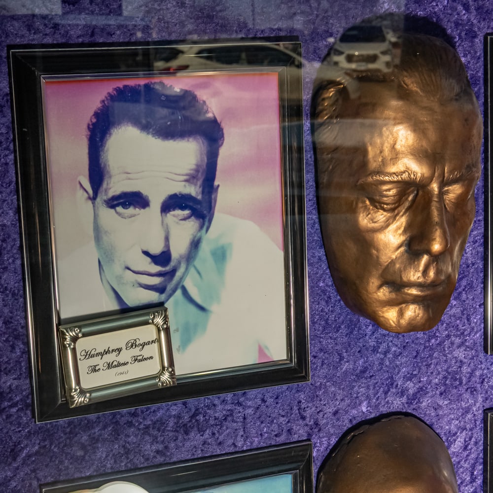 Humphrey Bogart Life Mask for The Maltese Falcon: "Ten Thousand? We were talking about a lot more money than this." Humphrey Bogart life mask for the 1941 movie, The Maltese Falcon. In good condition. Comes with an 8 X 10 framed photo of Bogart in
