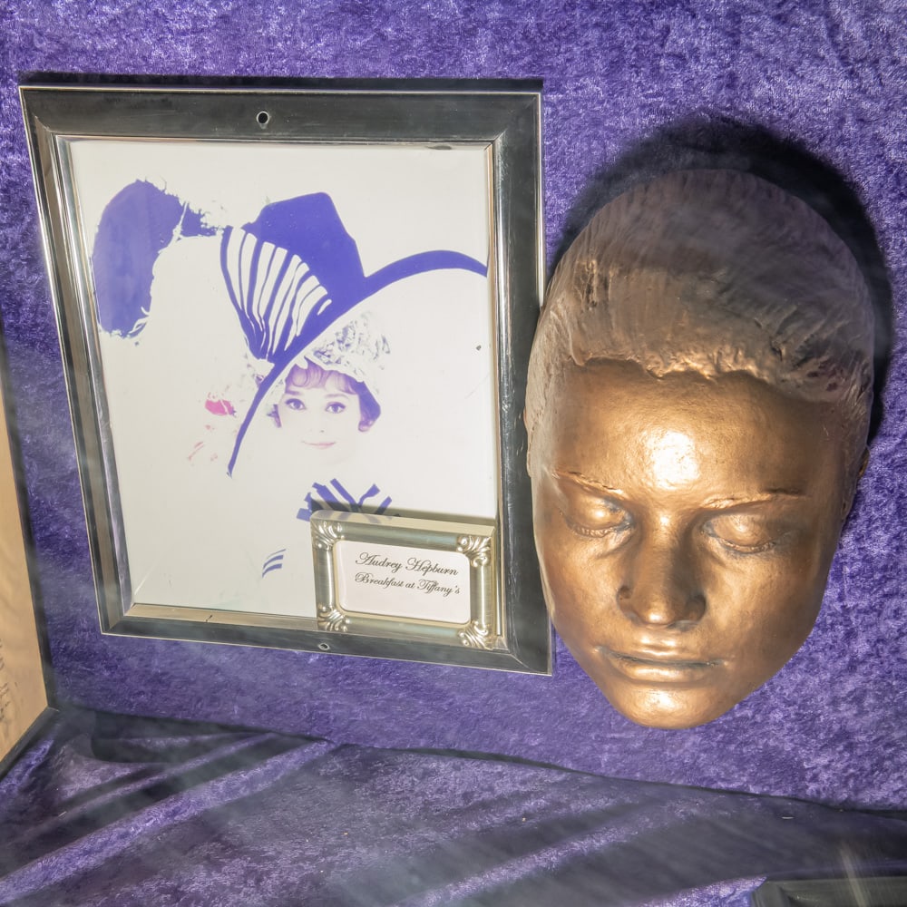 Audrey Hepburn Life Mask for Breakfast At Tiffanys: Life mask of Audrey Hepburn for the 1961 movie, Breakfast At Tiffany's. In good condition. Comes with an 8 X 10 framed photo of Hepburn in character. Life masks are created for special effects