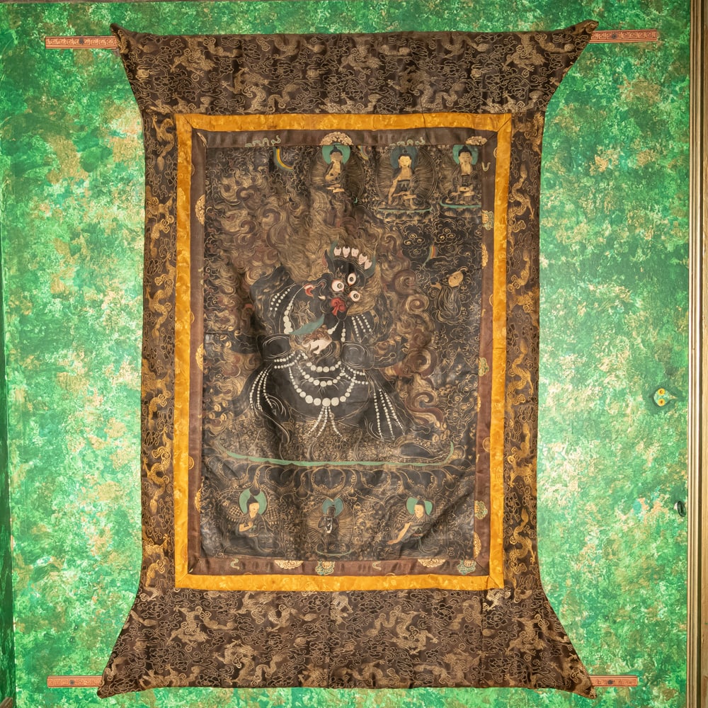 Tibetan Mahakala Thangka Silk Brocade (1 of 3)