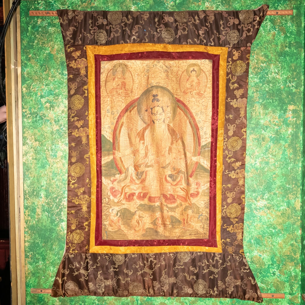 Tibetan Thangka Avalokiteshvara Scroll (1 of 3)