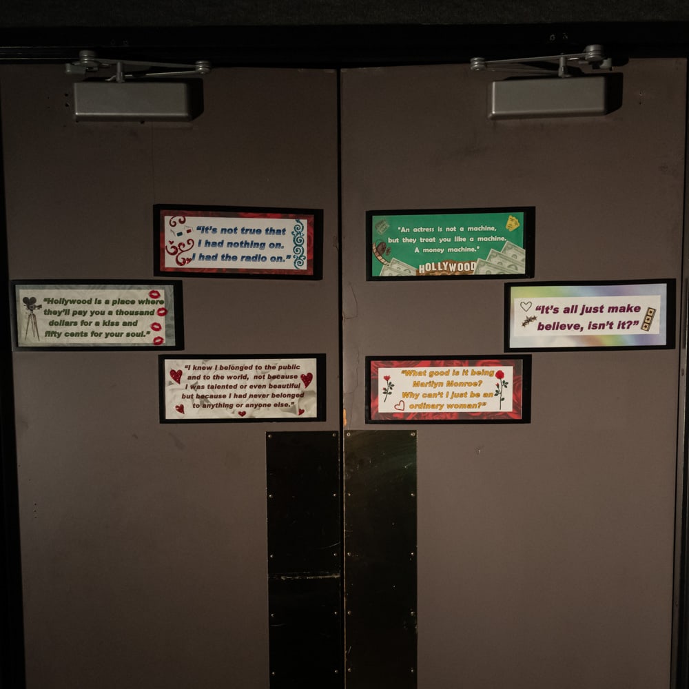 6 Marilyn Monroe Quotes: 6 printed quotes attributed to Marilyn Monroe and mounted on foam core board. Each measures 17.25 X 7.5". Please use photos to judge condition and bid accordingly. Please note: Buyer is responsible fo