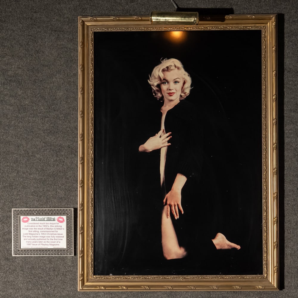 Milton Greene Marilyn Monroe Look Mag Photograph: Photographed by Milton Greene for the 1953 Look magazine Christmas issue sitting at Greene's New York studio. In good condition. Framed with light. Measures 29"x38"x1.5". Buyer responsible for removal