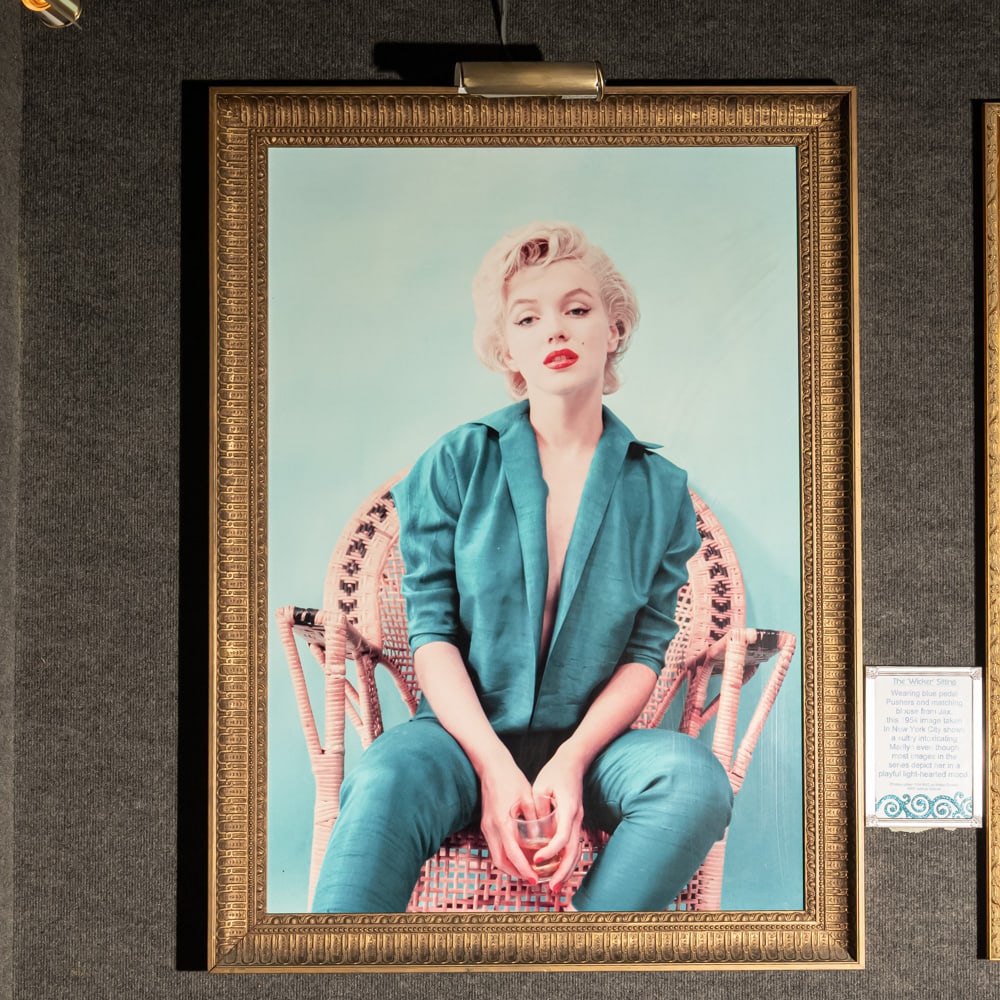 Milton Greene Marilyn Monroe Wicker Photograph: Photographed by Milton Greene from the 1954 "Wicker" sitting at Greene's New York studio. In good condition. Framed with light. Measures 30"x40"x2". Buyer responsible for removal. From the Hollywood B