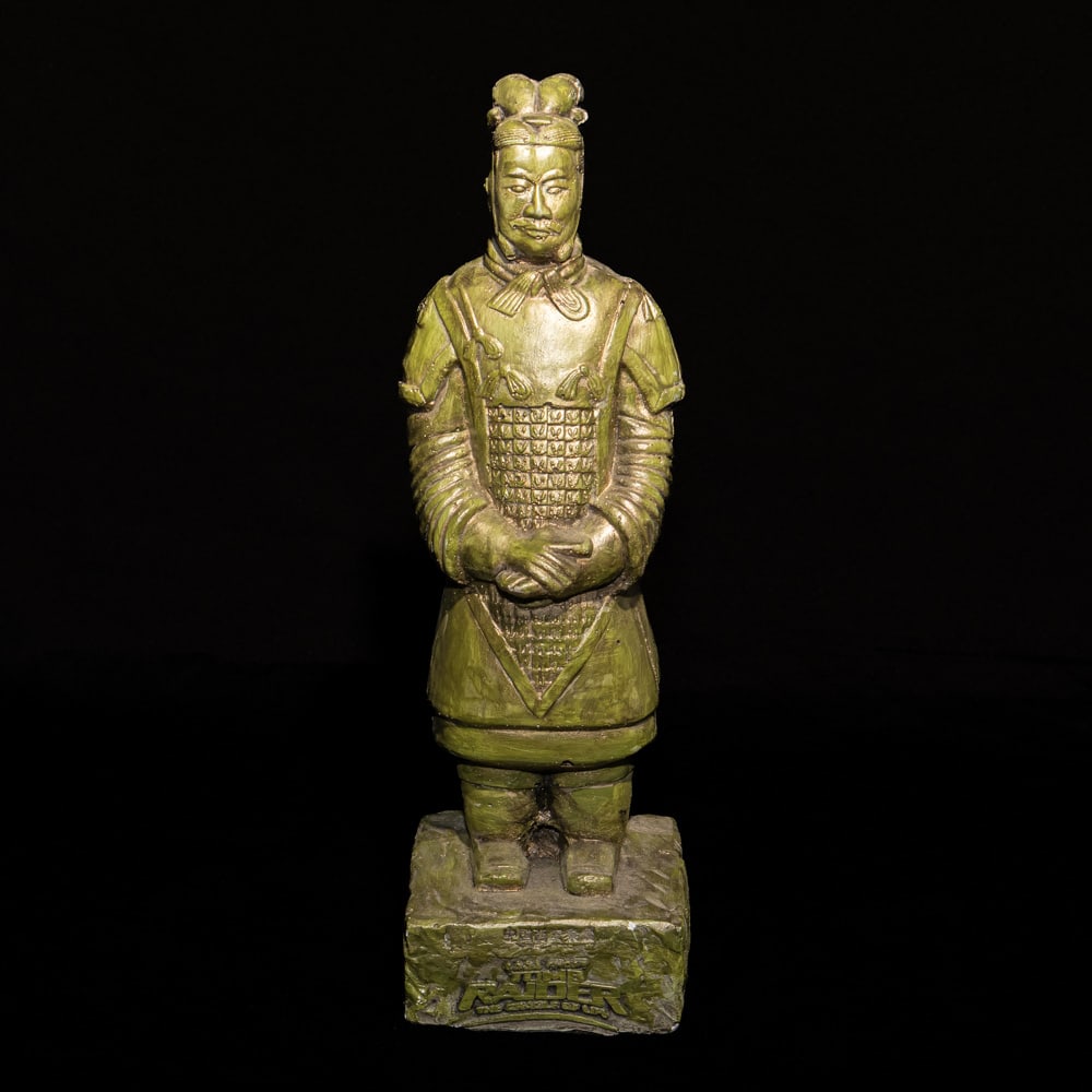 Tomb Raider Cradle of Life Promo Statuette: This unique collectible is a promotional "Terracotta Warrior" statuette produced for the 2003 film Lara Croft Tomb Raider: The Cradle of Life. Crafted from a molded resin or heavy composite material,