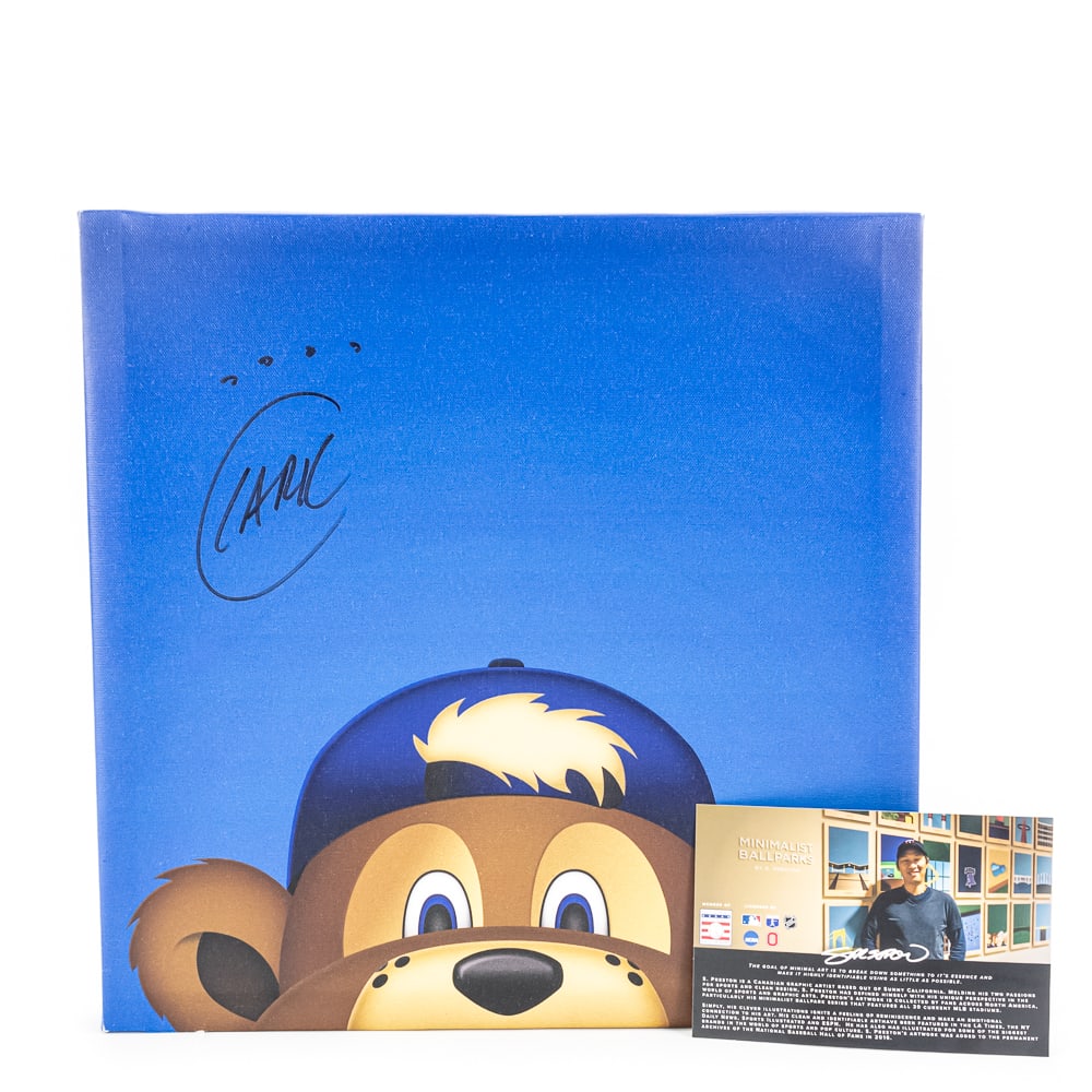 Minimalist Clark the Cub S. Preston Auto Wall Art: Minimalist Clark the Cub 14" wall art print; illustrated by S. Preston autographed by Clark the cub. Cherished Chicago Cubs Mascot loved by millions. New never displayed, Fantastic Gift Idea. Perfect