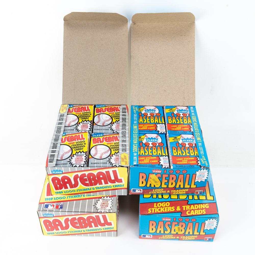 (2) 1989 Fleer MLB & (2) 1990 Fleer MLB Wax Boxes (1 of 5)