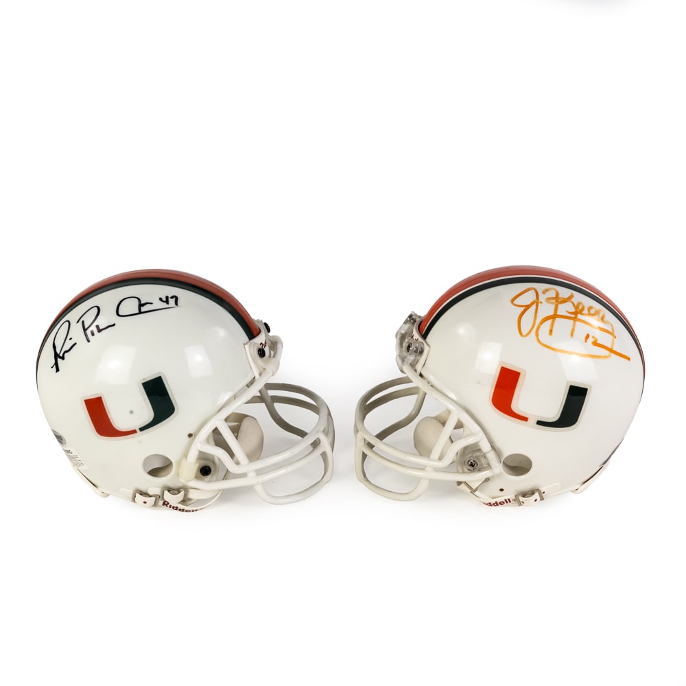 Jim Kelly & Michael Irving AUTOGRAPH Mini Helmets (1 of 16)