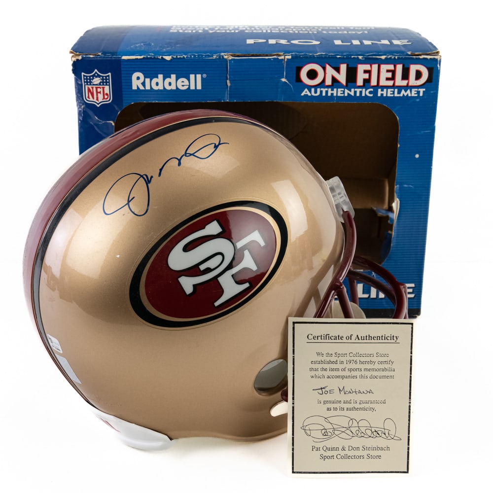 Joe Montana Autographed Full Size Riddell Helmet (1 of 10)