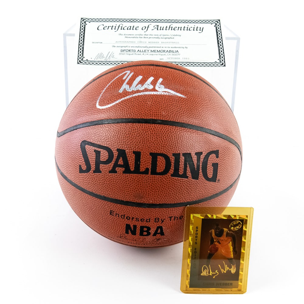 Chris Webber Autographed NBA Spalding Basketball: Chris Webber Autographed Signed Spalding NBA David J. Stern Basketball with COA. Perfectly presented inside handsome clear acrylic display case, Great Gift Idea. Perfect addition to your collection, p