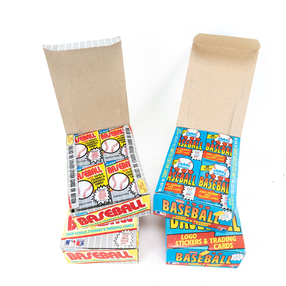 (2) 1989 Fleer MLB & (2) 1990 Fleer MLB Wax Boxes (1 of 7)