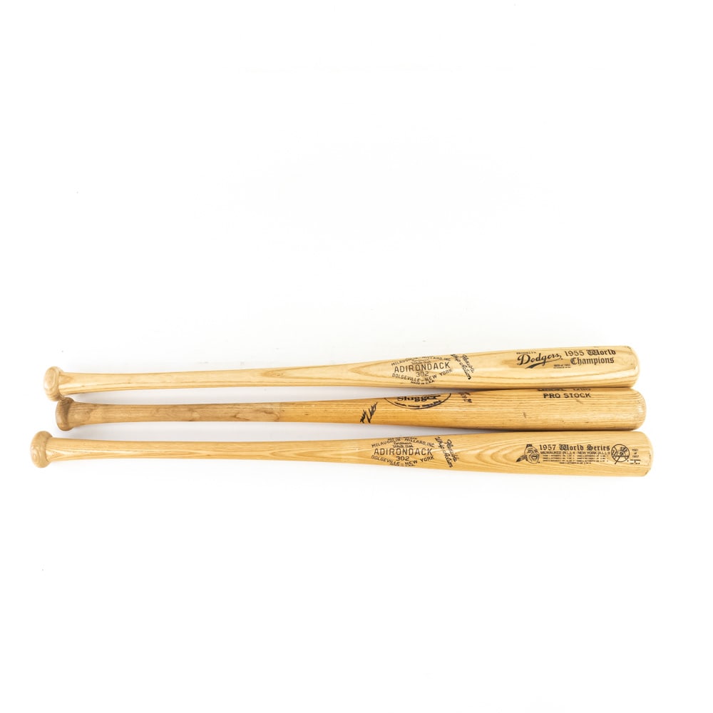 '55 Dodgers '57 Braves & M110 Baseball Bats (1 of 10)